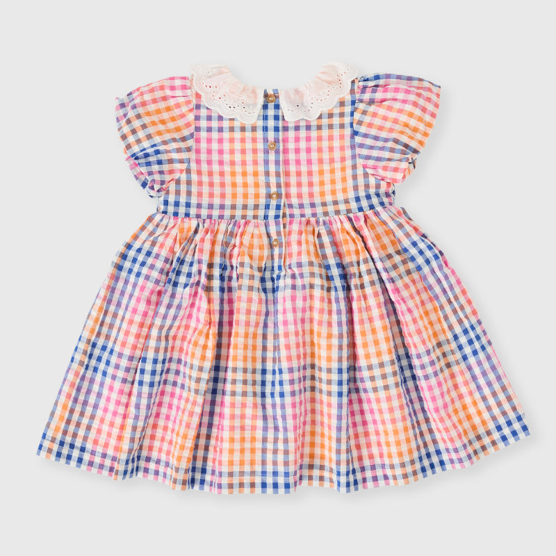 Goldie + Ace Flo Smocked Dress - Rainbow Gingham