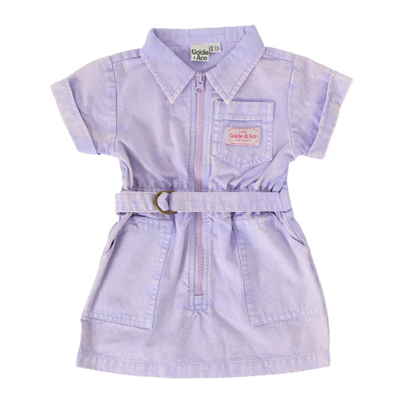 Goldie & Ace Piper Denim Belted Dress - Mauve