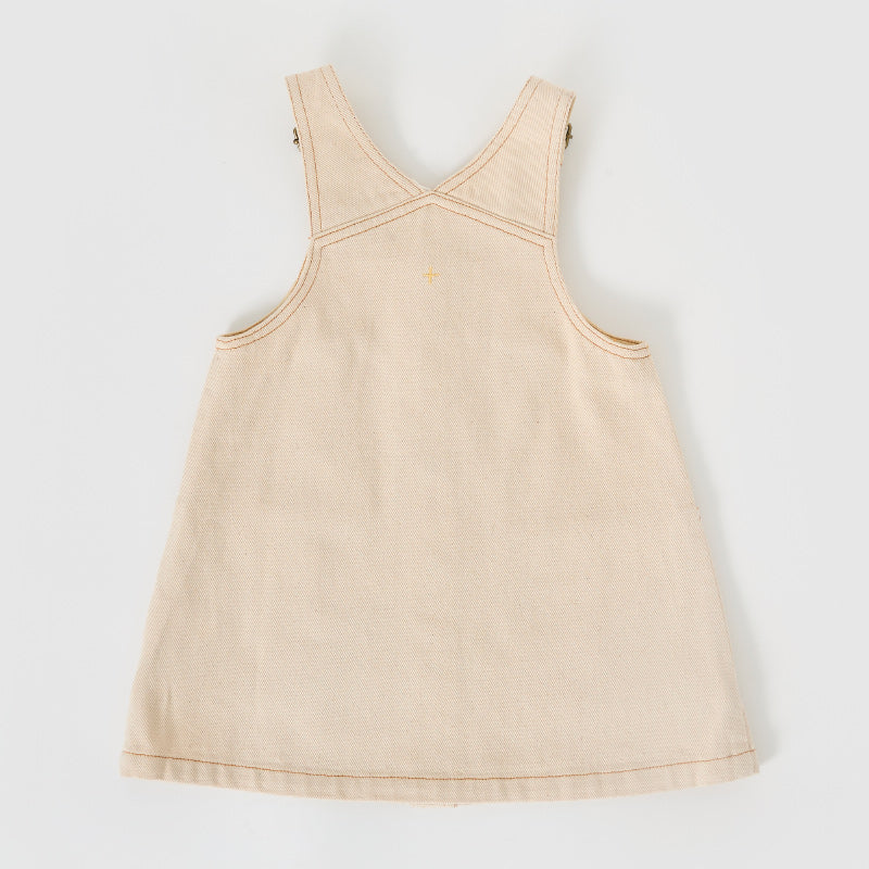 Goldie & Ace Penelope Pinafore Pocket Dress - Oat