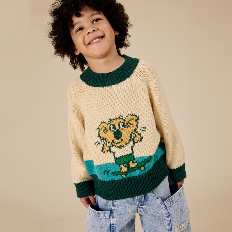 Goldie + Ace Marley Knit Jumper - Koala