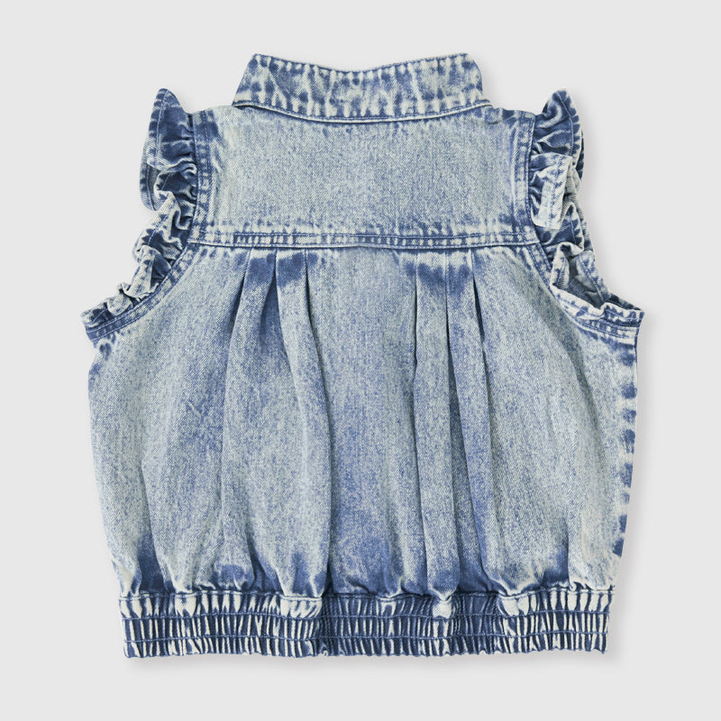 Goldie + Ace Embroidered Denim Vest - Elodie