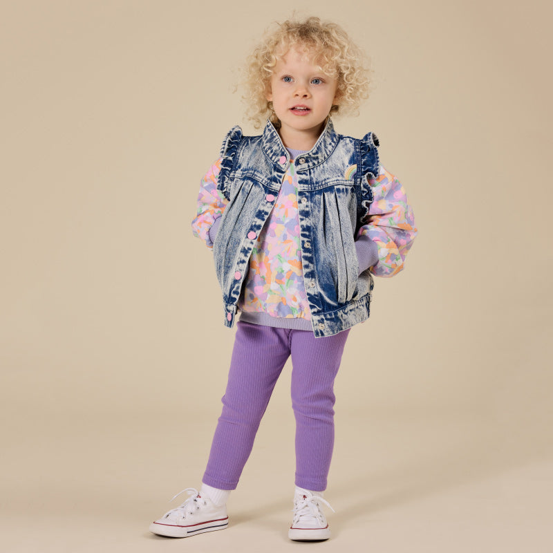 Goldie + Ace Embroidered Denim Vest - Elodie