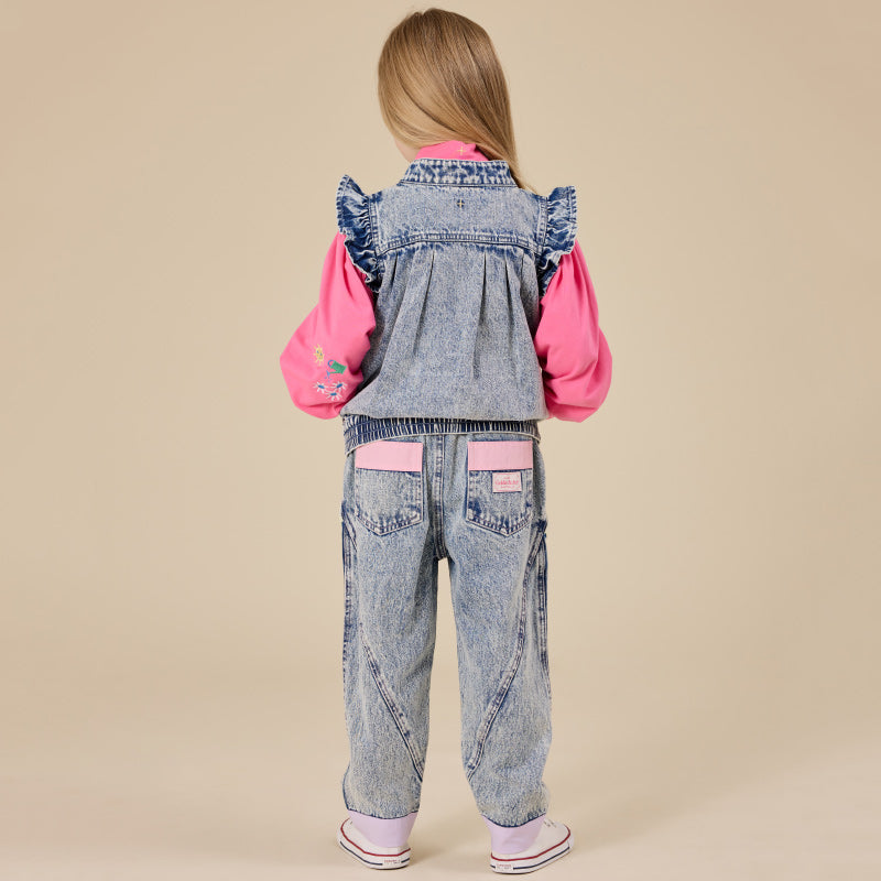 Goldie + Ace Embroidered Denim Vest - Elodie