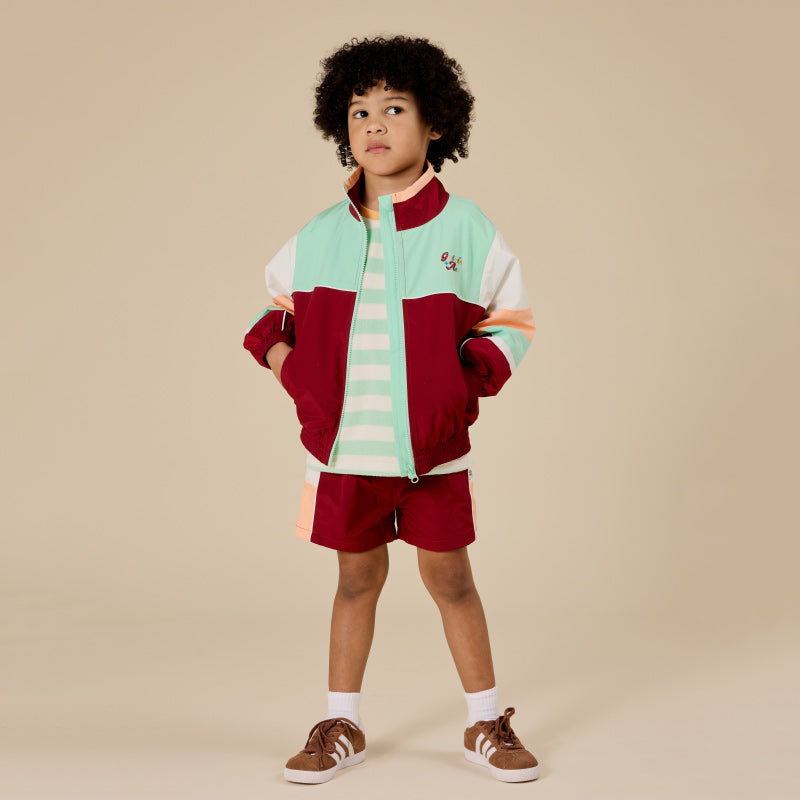 Goldie + Ace Retro Sporty Pants - Brick/Peapod