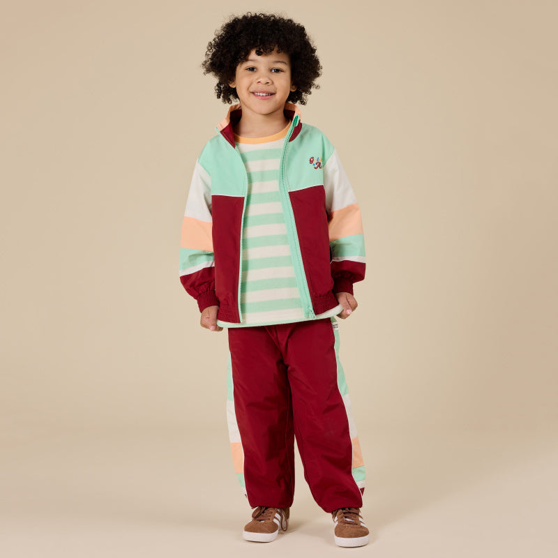 Goldie + Ace Retro Sporty Pants - Brick/Peapod