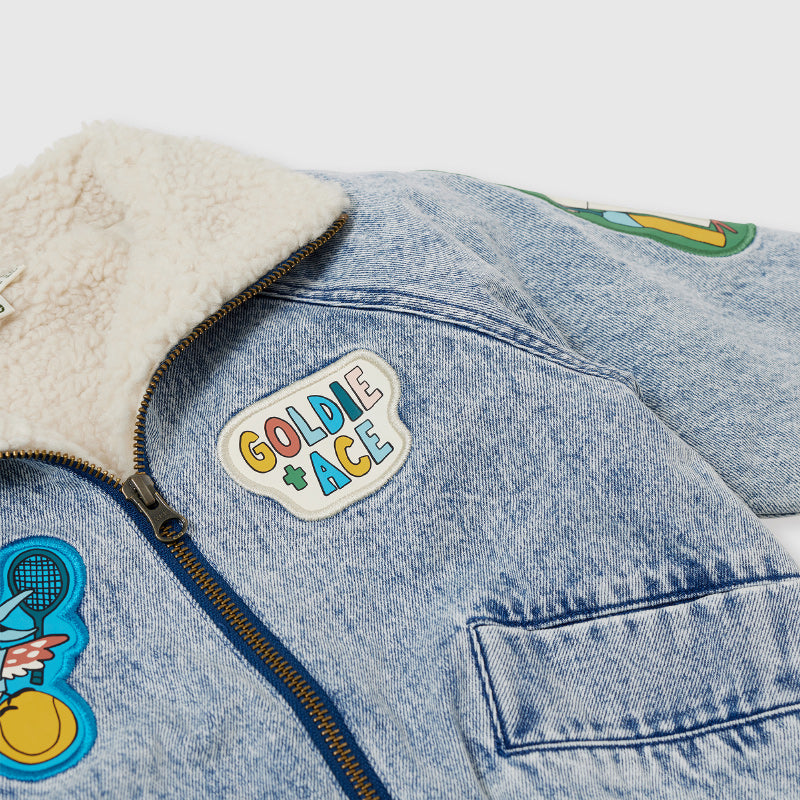 Goldie + Ace Denim Sherpa Jacket - Ari
