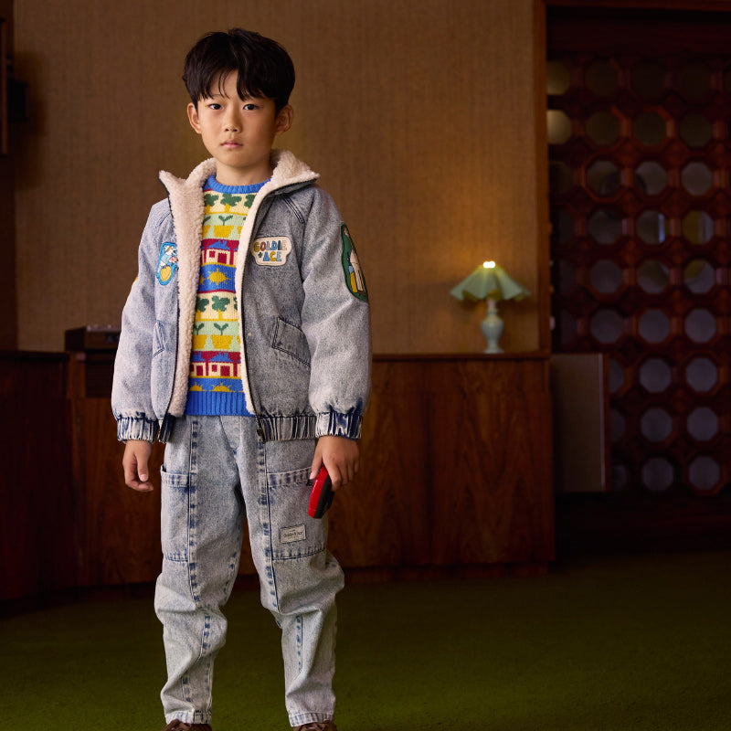 Goldie + Ace Denim Sherpa Jacket - Ari