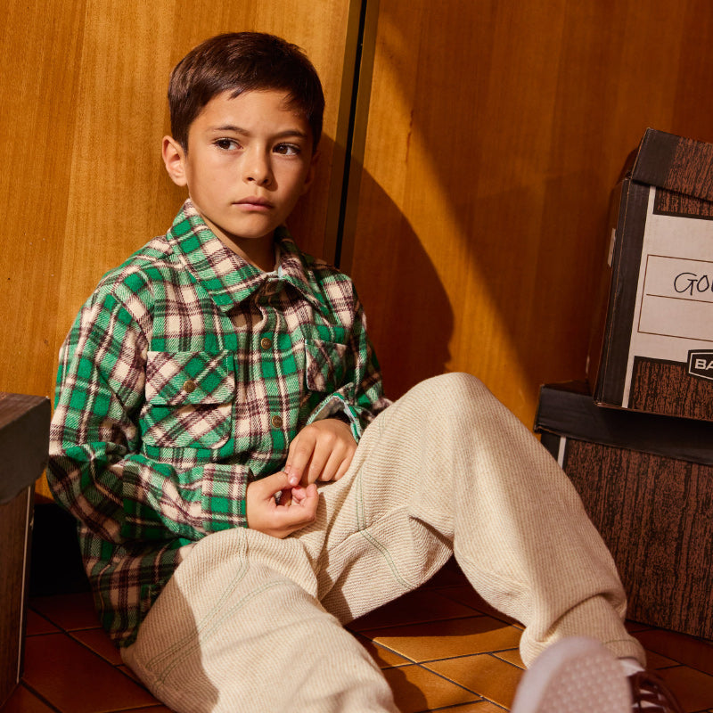 Goldie + Ace Rowan Check Shirt - Emerald
