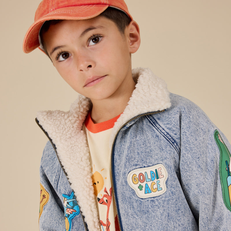 Goldie + Ace Denim Sherpa Jacket - Ari
