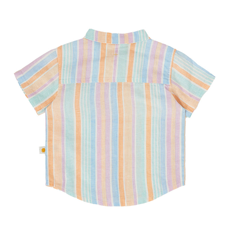 Goldie & Ace Holiday Linen Shirt - Pastel Stripe