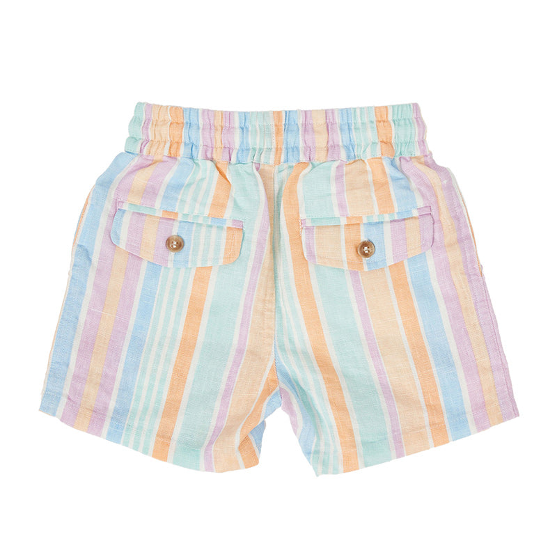 Goldie & Ace Noah Linen Shorts - Pastel Stripe