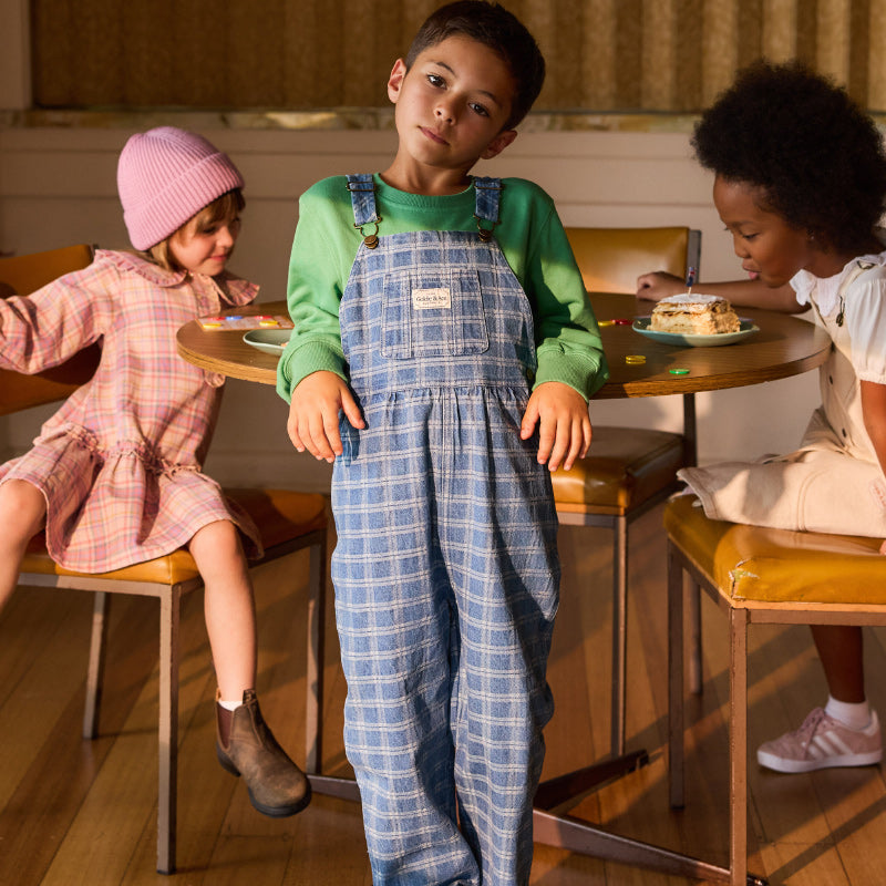 Goldie & Ace Austin Denim Check Overalls
