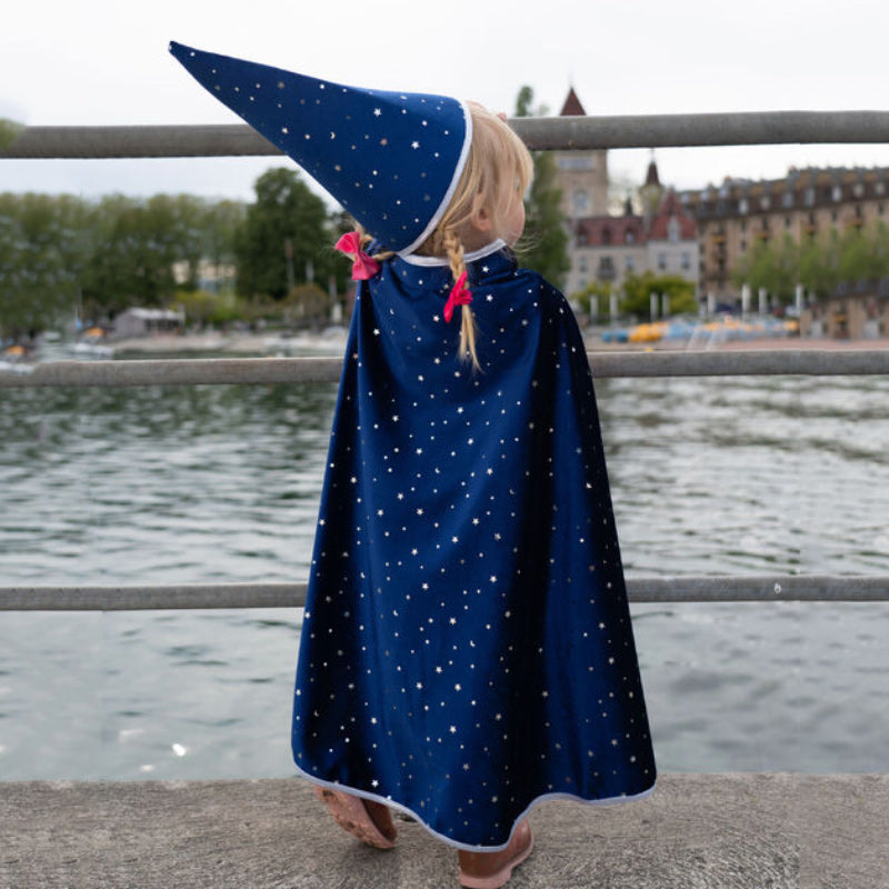 Wizard Cape & Hat - Blue/Silver Sparkle