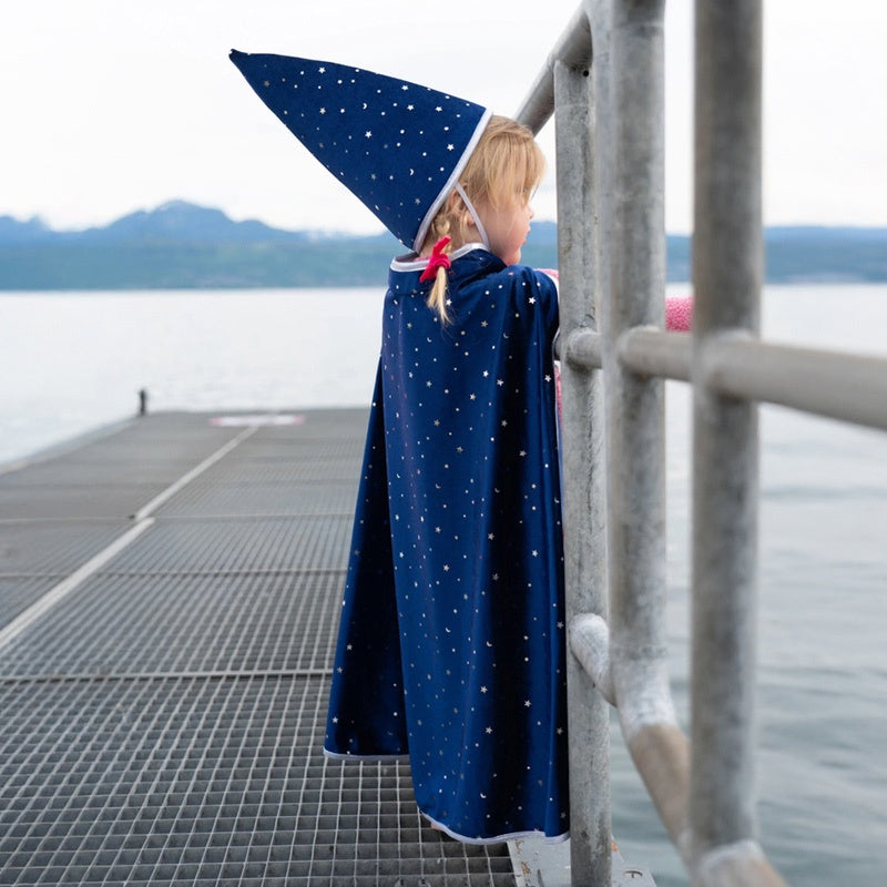 Wizard Cape & Hat - Blue/Silver Sparkle