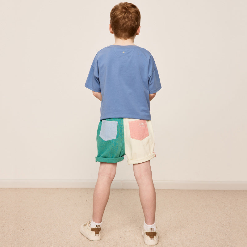 Goldie & Ace Denim Colour Block Shorts - Green