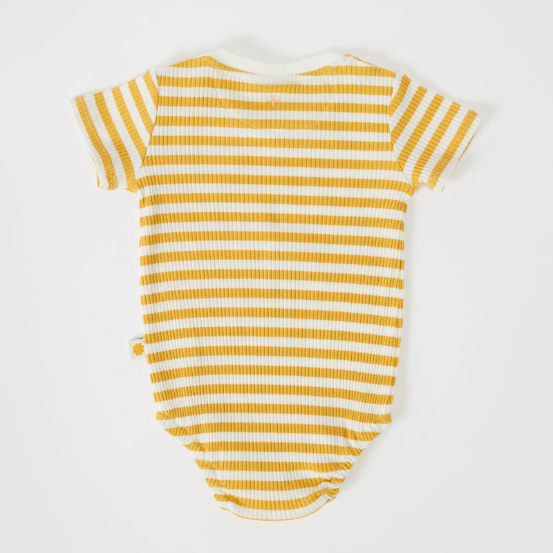 Goldie & Ace Max Ribbed Romper - Golden Ivory