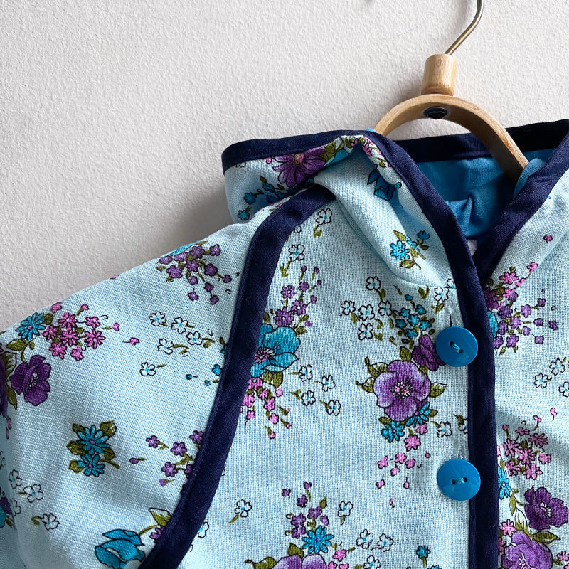 Limited Edition Lined Hooded Jacket - Blue Floral