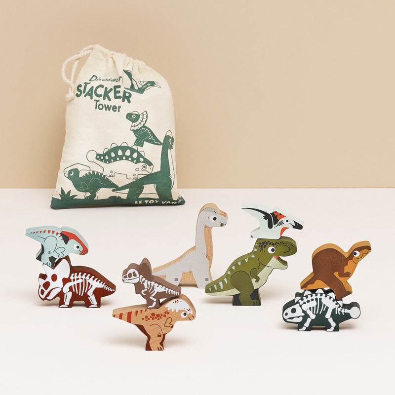 Jurassic Stacking Dinosaurs & Bag 10PC