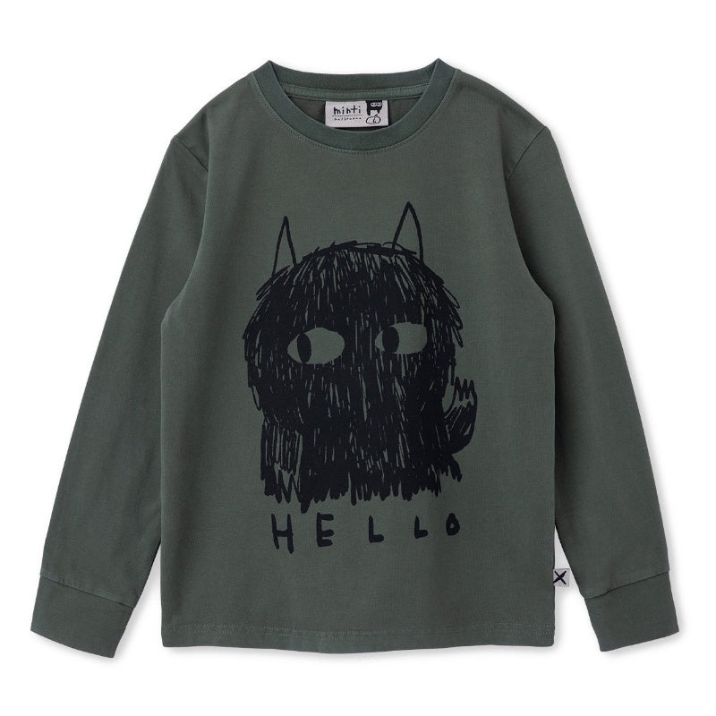 Minti Hello Goodbye Monster Tee - Olive