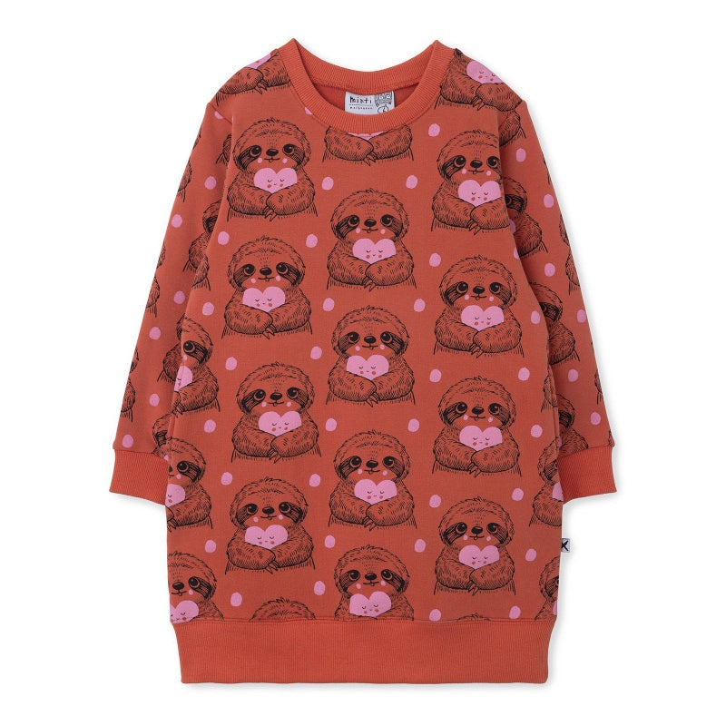 Minti Furry Dress - Happy Sloth Orange