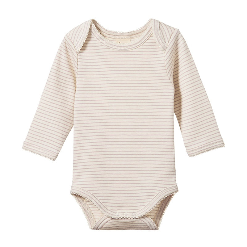 Nature Baby LS Bodysuit - Lilac Pinstripe