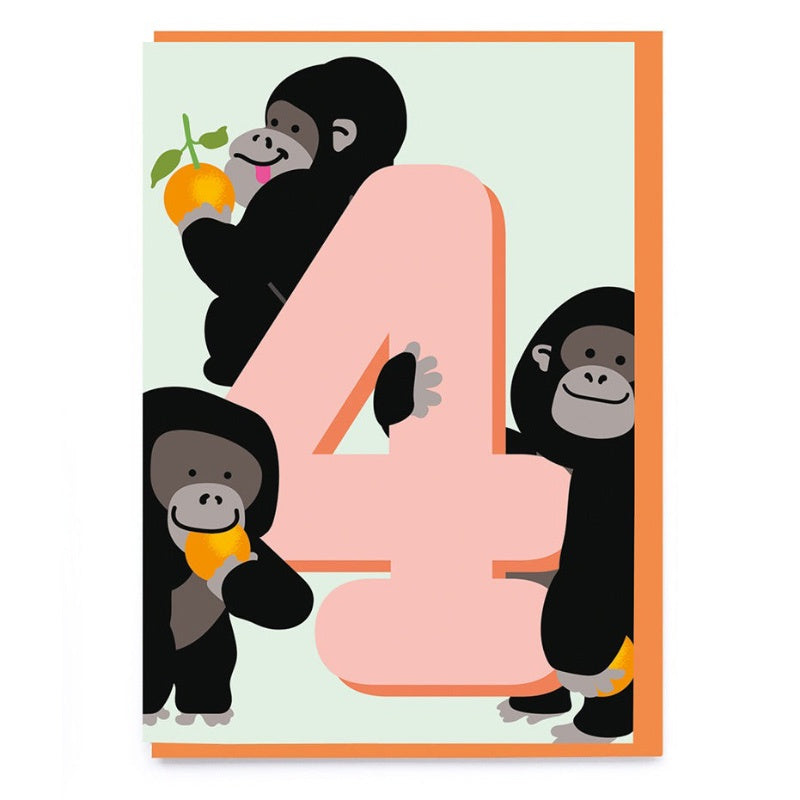 Age 4 Card - Gorilla