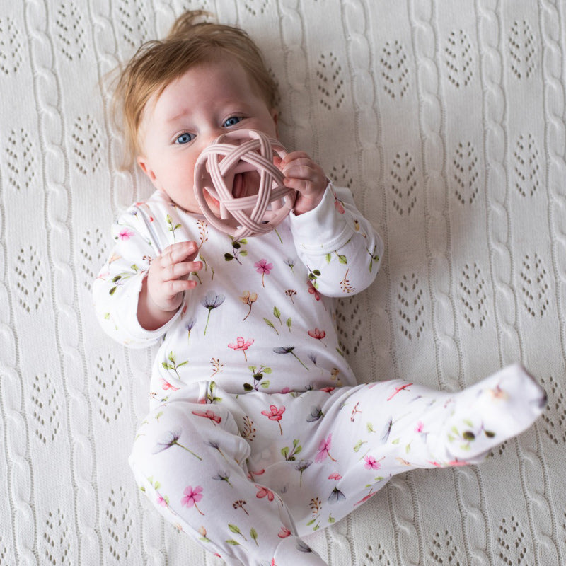 Silicone Weave Teething Ball - Pink