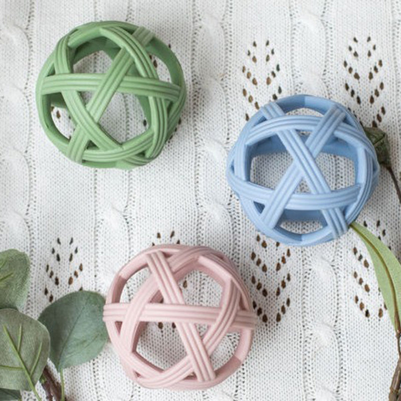 Silicone Weave Teething Ball - Pink