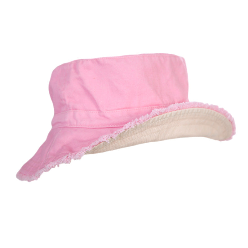 Acorn Frayed Bucket Hat - Strawberry