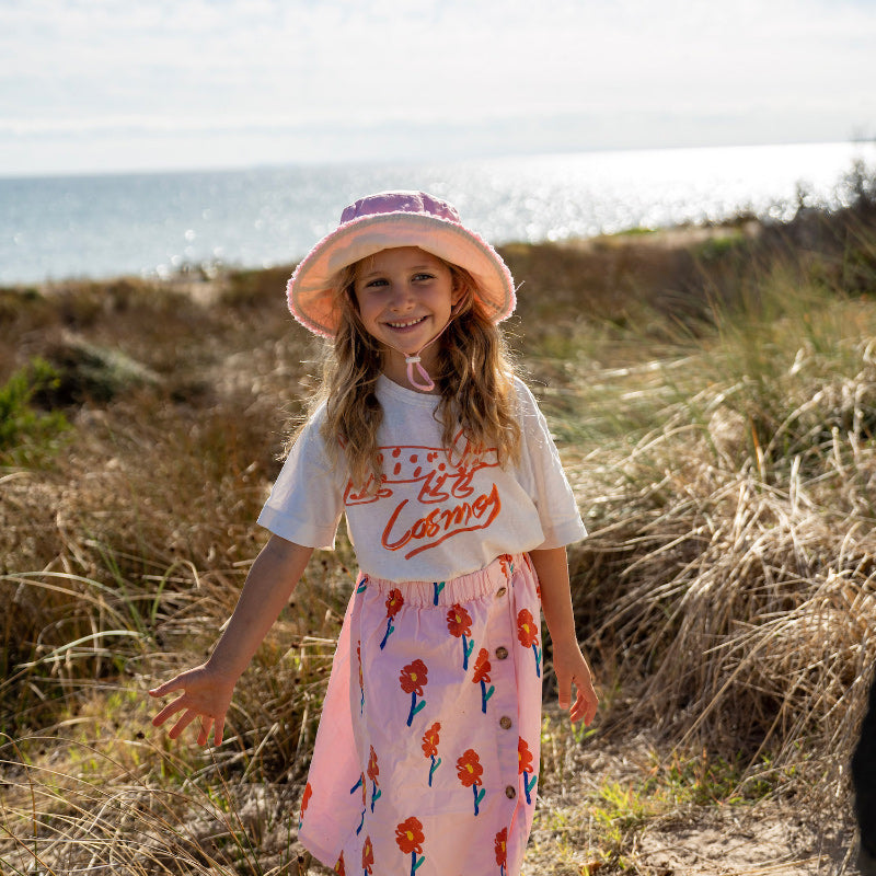 Acorn Frayed Bucket Hat - Strawberry