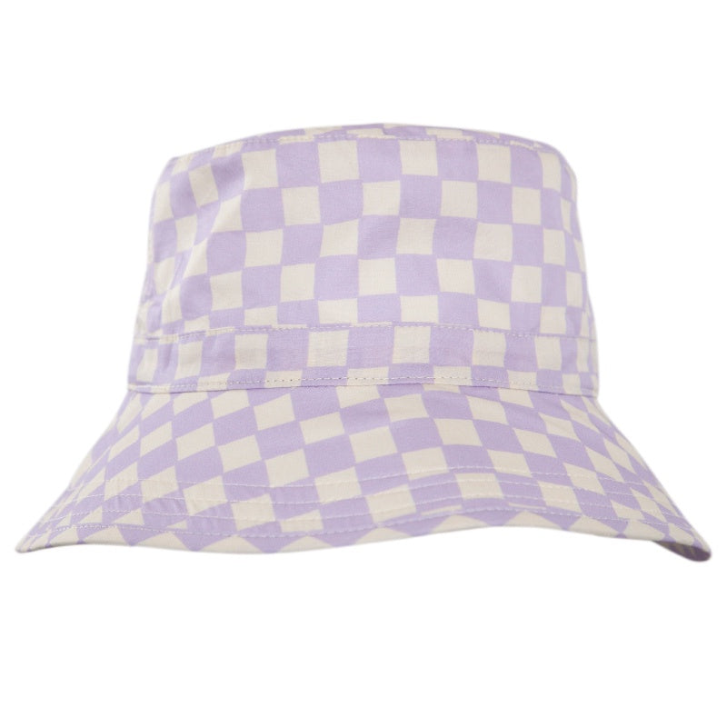 Acorn Broad Brim Hat - Lavender Checks