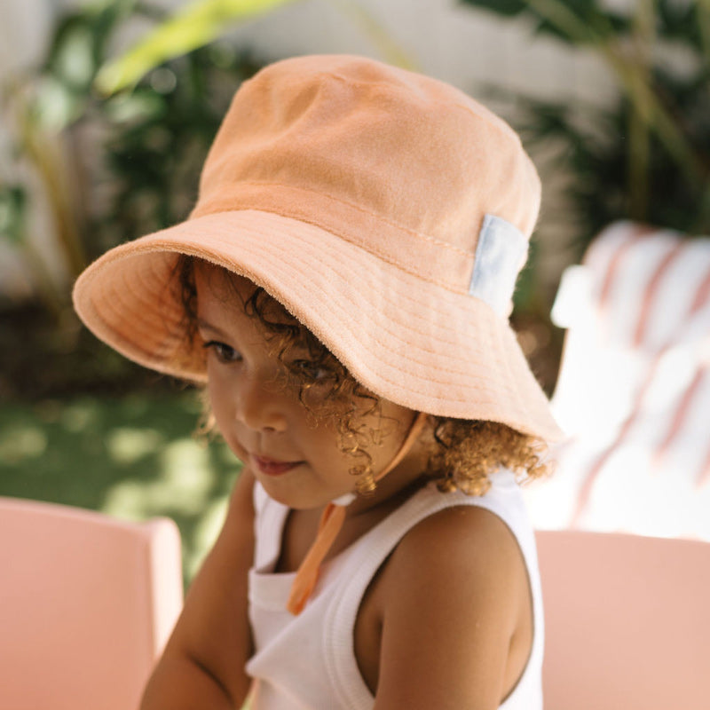 Acorn Terry Towelling Bucket Hat - Peach