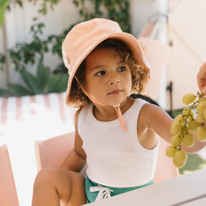 Acorn Terry Towelling Bucket Hat - Peach