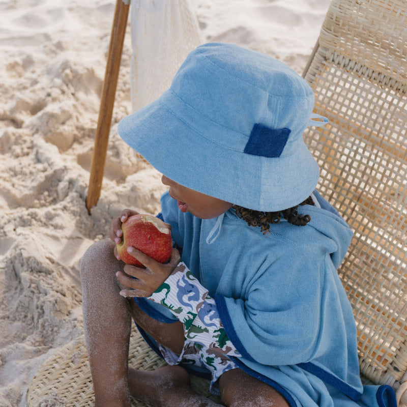 Acorn Terry Towelling Bucket Hat - Light Blue