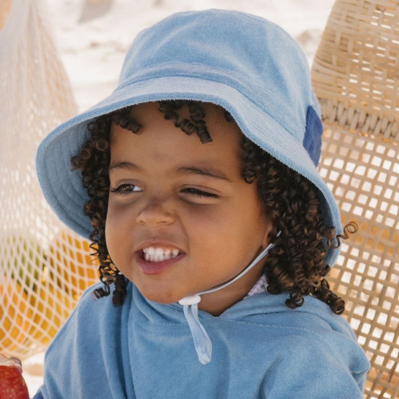 Acorn Terry Towelling Bucket Hat - Light Blue