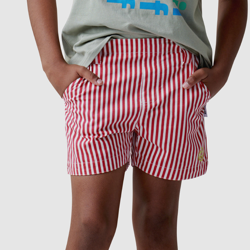 Sherif Miles Drill Shorts - Red Stripe