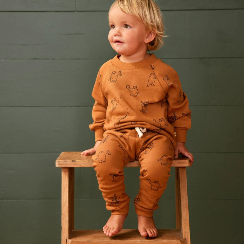Nature Baby Emerson Sweater - Bluegrass Bears Pecan