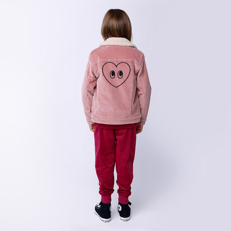 Minti Teddy Lined Cord Bomber - Muted Pink