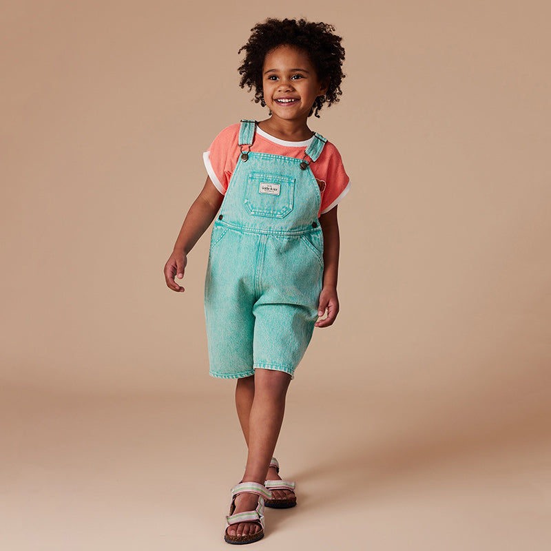 Goldie & Ace Burton Vintage Wash Denim Overalls - Turquoise