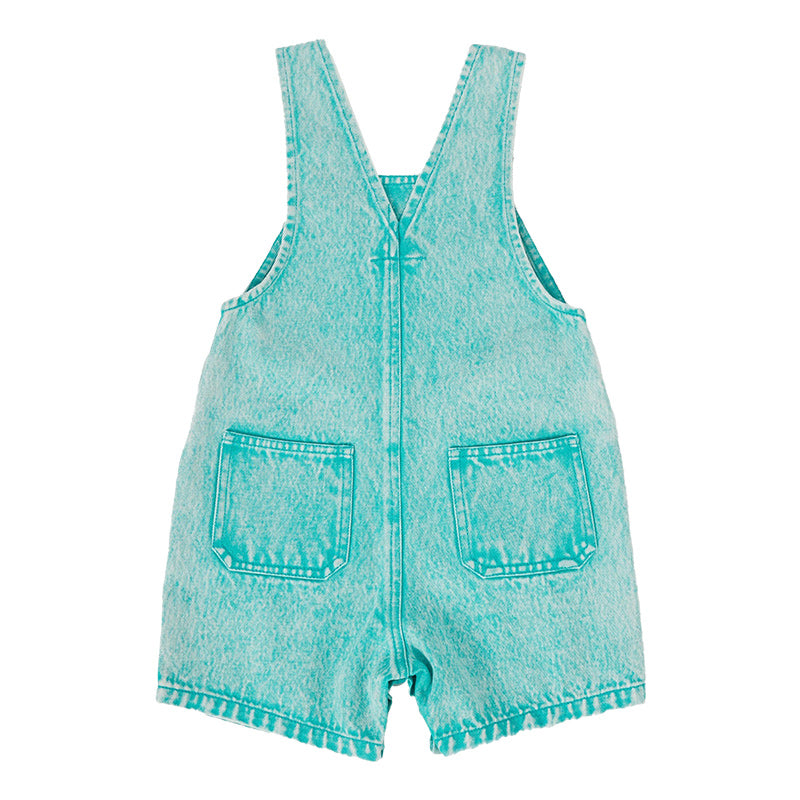 Goldie & Ace Burton Vintage Wash Denim Overalls - Turquoise