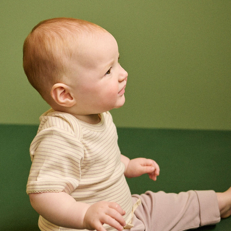 Nature Baby SS Bodysuit - Lilac Pinstripe