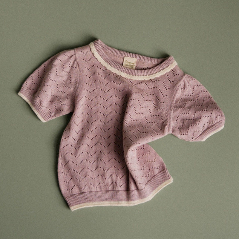 Nature Baby Maeve Tee - Lilac Pointelle