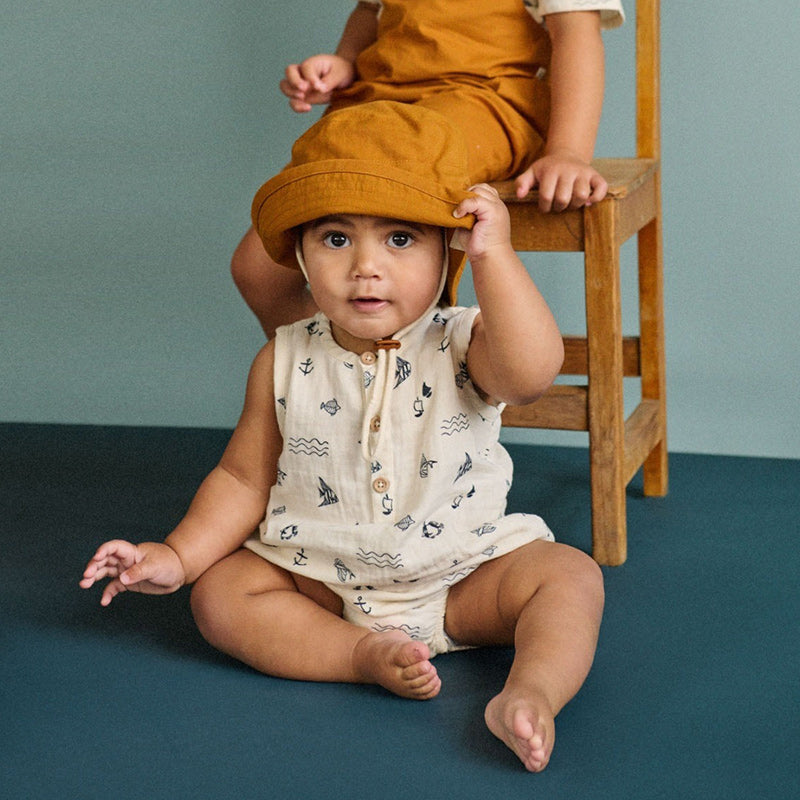 Nature Baby Cedar Suit Muslin - Atlantic Natural