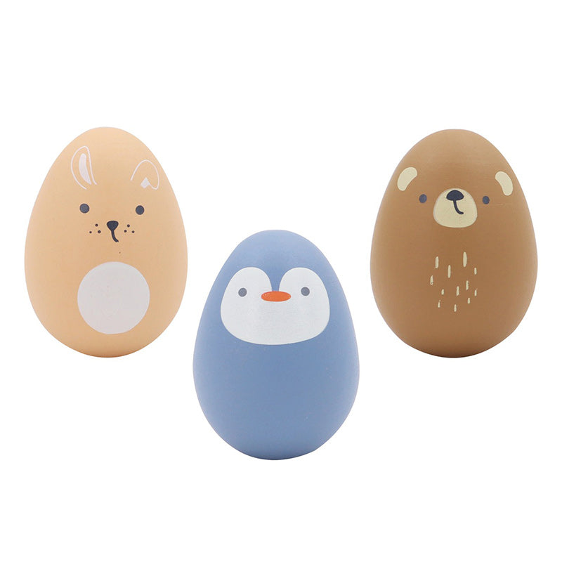Wooden Animal Egg Shaker Assorted