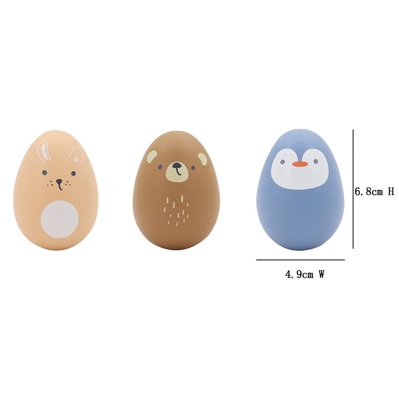 Wooden Animal Egg Shaker Assorted