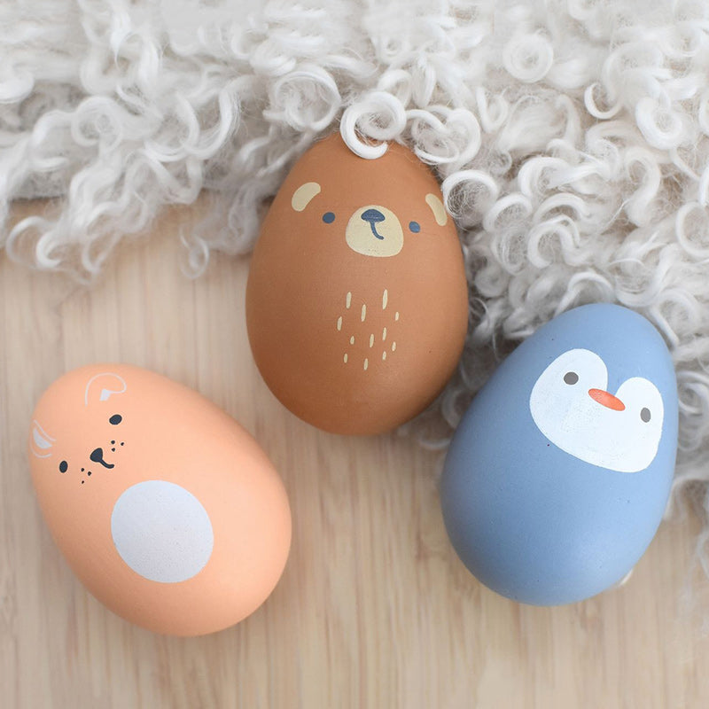 Wooden Animal Egg Shaker Assorted