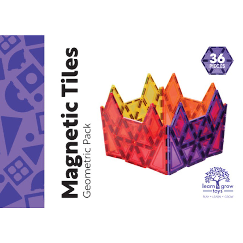 Learn & Grow Magnetic Tiles - Geometry Pack 36PC
