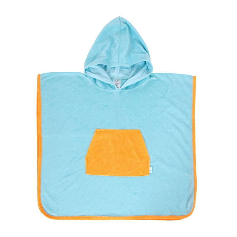 Acorn Hooded Towel - Light Blue/Orange
