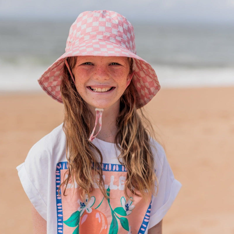 Acorn Bucket Hat - Pink Checks