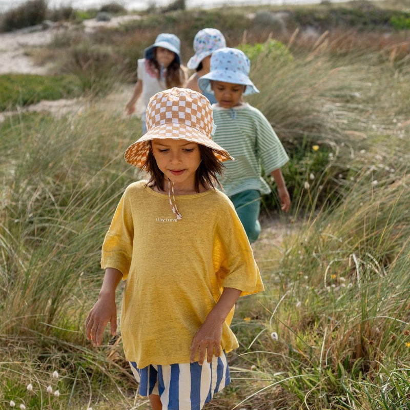 Acorn Bucket Hat - Checkmate Caramel Cream